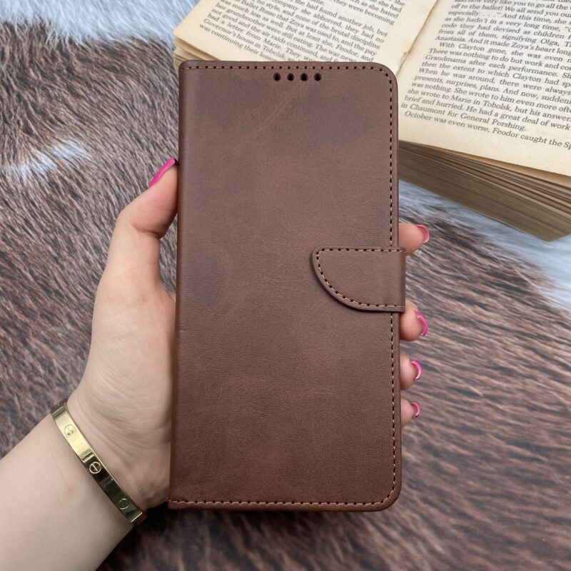 کیف گوشی Galaxy A73 سامسونگ چرم مگنتی جاکارتی محافظ لنزدار قهوه ای کد 56566 - Image 3