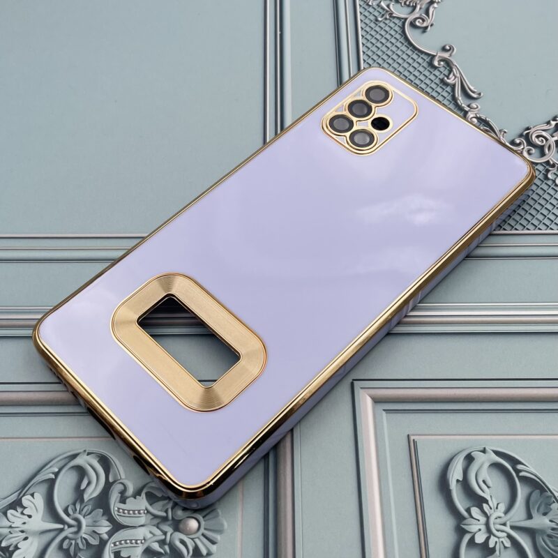 قاب گوشی Galaxy A51 سامسونگ دبل متال مای کیس مگ سیف دور طلایی محافظ لنز دار شیشه ای رنگ یاسی کد 60767 - Image 2