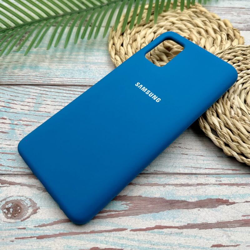 قاب گوشی Galaxy A51 سامسونگ سیلیکونی پاک کنی اورجینال داخل پارچه ای رنگ آبی کد 64378 - Image 2