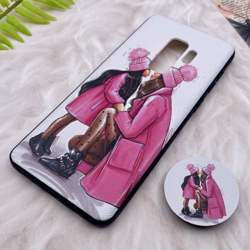 قاب گوشی Galaxy S9 Plus سامسونگ فانتزی برجسته طرح مادر و دختر پاپ سوکت دار کد 97335 - Image 2