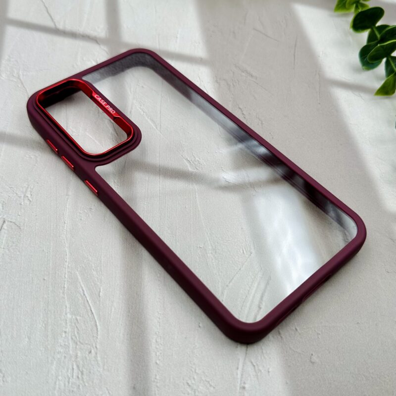 قاب گوشی Galaxy S23 FE سامسونگ دور سیلیکونی CASE PRO اورجینال شفاف متال زرشکی کد 21598 - Image 2