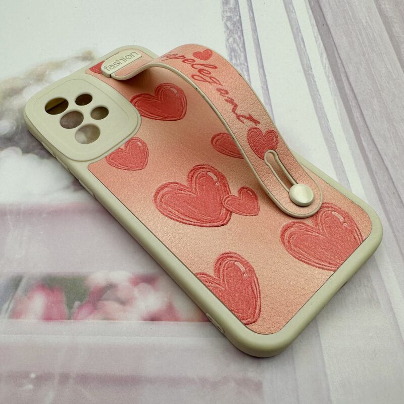 قاب گوشی Galaxy A33 سامسونگ چرمی سیلیکونی دستبندی اورجینال Fashion محافظ لنز دار طرح قلب صورتی کد 23438 - Image 2