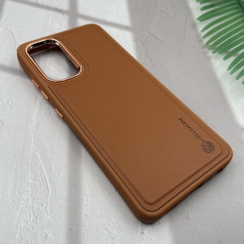 قاب گوشی Galaxy A32 4G سامسونگ چرمی دور سیلیکونی متال کیس Nillkin رنگ عسلی کد 24000 - Image 2