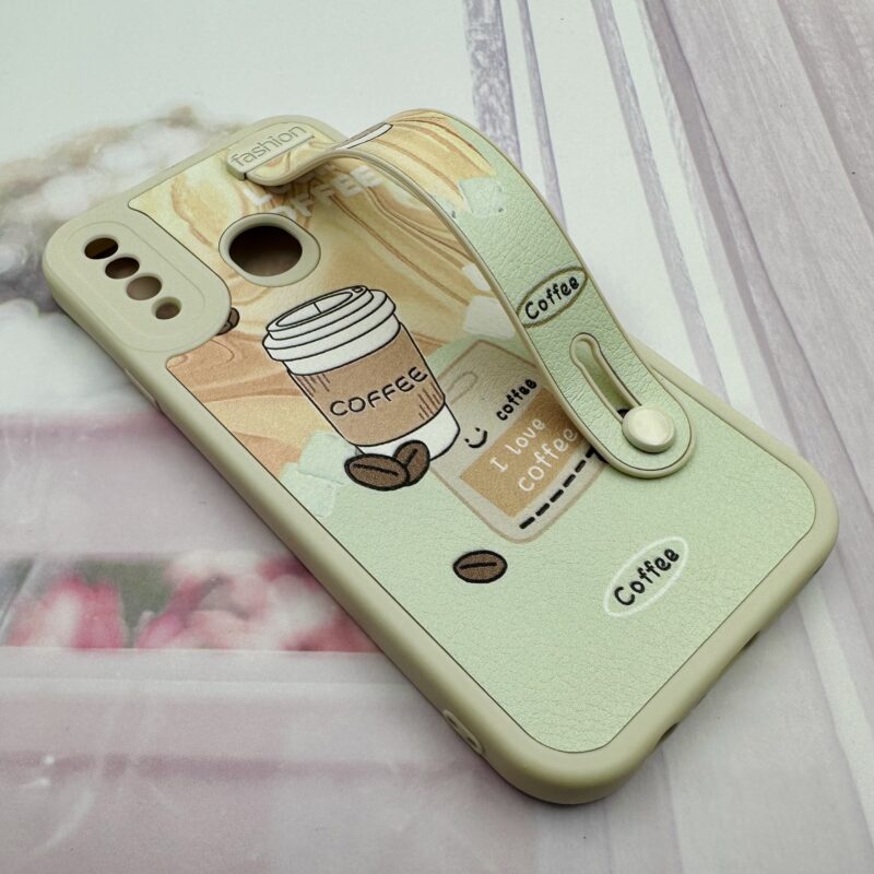 قاب گوشی Galaxy A20S سامسونگ چرمی سیلیکونی دستبندی اورجینال Fashion محافظ لنز دار طرح coffee کد 35607 - Image 2