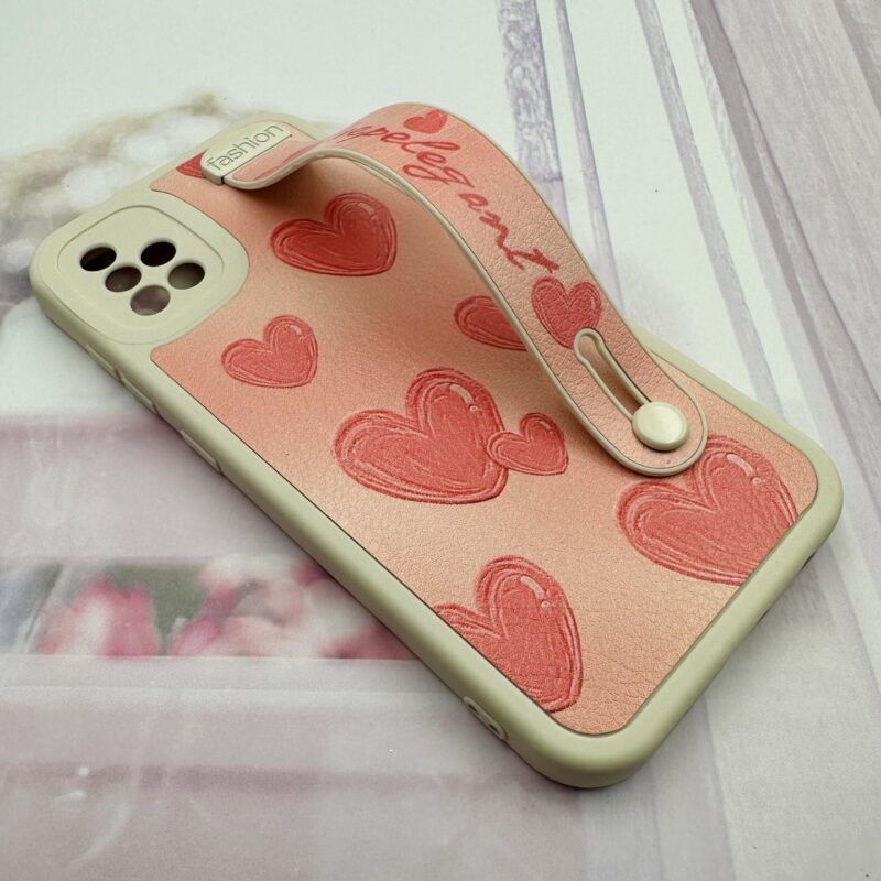 قاب گوشی Galaxy A51 سامسونگ چرمی سیلیکونی دستبندی اورجینال Fashion محافظ لنز دار طرح قلب صورتی کد 43010 - Image 2