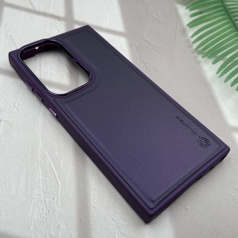 قاب گوشی Galaxy S23 Ultra سامسونگ چرمی دور سیلیکونی متال کیس Nillkin رنگ بنفش کد 43114 - Image 2
