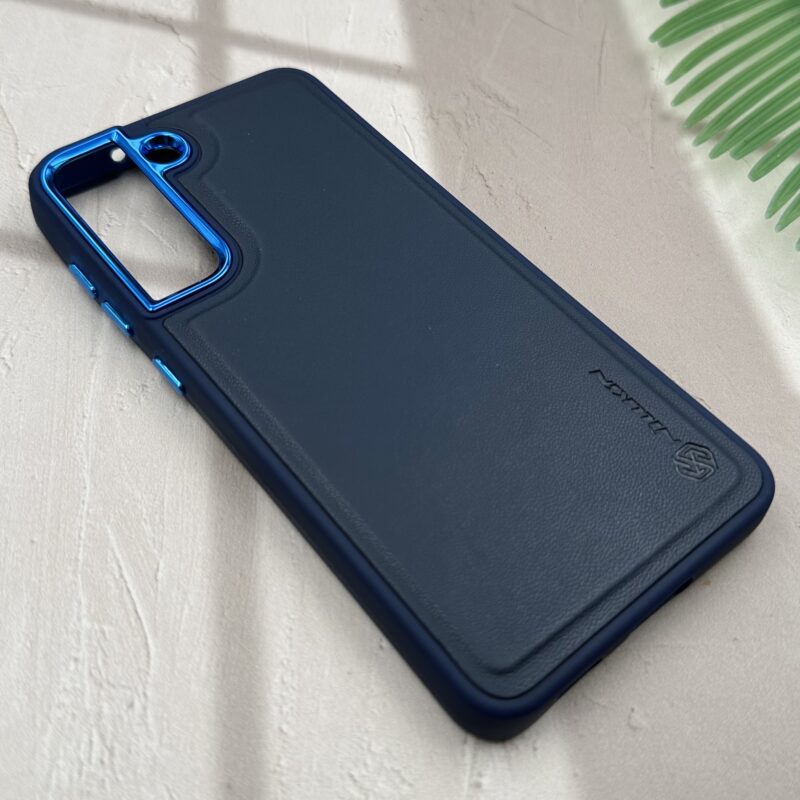 قاب گوشی Galaxy S21 FE سامسونگ چرمی دور سیلیکونی متال کیس Nillkin رنگ سرمه ای کد 44649 - Image 2