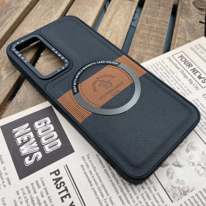 قاب گوشی Galaxy A54 سامسونگ مگ سیف اورجینال چرم دور سیلیکونی Casetify پولو مشکی کد 72649 - Image 2