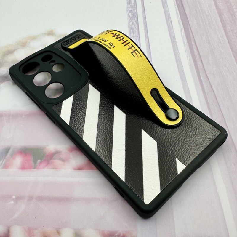 قاب گوشی Galaxy S23 Ultra سامسونگ چرمی سیلیکونی دستبندی اورجینال Fashion محافظ لنز دار طرح Off-White کد 73211 - Image 2