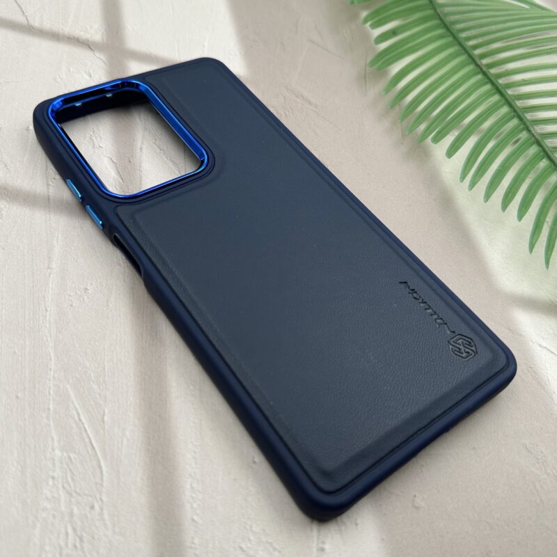 قاب گوشی Poco X5 Pro / Redmi Note 12 Pro 5G شیائومی چرمی دور سیلیکونی متال کیس Nillkin رنگ سرمه ای کد 80661 - Image 2