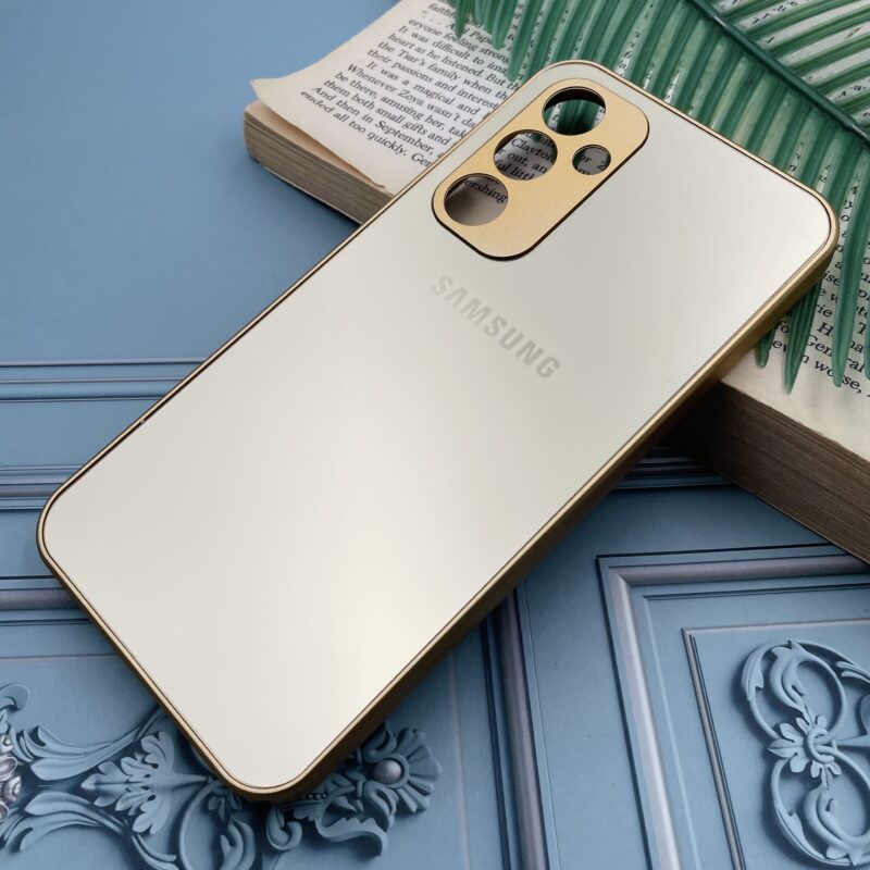 قاب گوشی Galaxy A54 سامسونگ PVD اورجینال ضد خش دور سیلیکونی محافظ لنزدار رنگ طلایی کد 81749 - Image 2