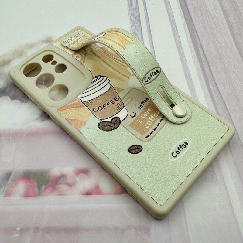 قاب گوشی Galaxy S23 Ultra سامسونگ چرمی سیلیکونی دستبندی اورجینال Fashion محافظ لنز دار طرح coffee کد 91305 - Image 2