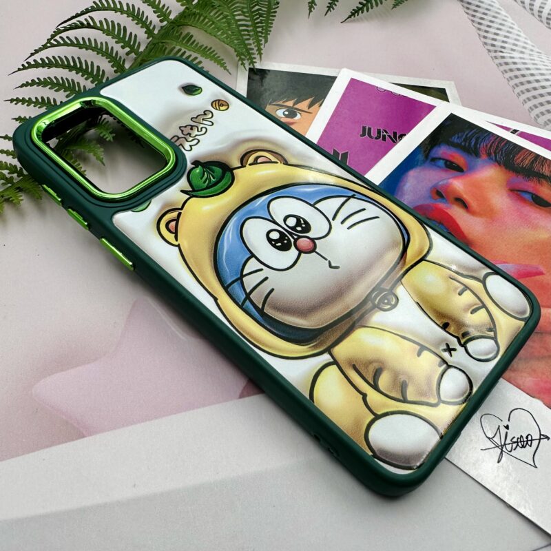 قاب گوشی Galaxy A33 سامسونگ دور سیلیکونی متال طرح سه بعدی عروسکی گربه زرد کد 94977 - Image 2
