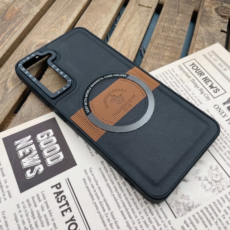 قاب گوشی Galaxy S21 FE سامسونگ مگ سیف اورجینال چرم دور سیلیکونی Casetify پولو مشکی کد 95598 - Image 2
