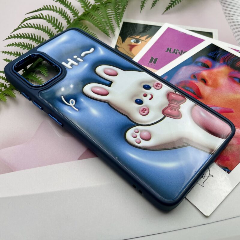قاب گوشی Galaxy A51 سامسونگ دور سیلیکونی متال طرح سه بعدی Hi rabbit عروسکی کد 20026 - Image 2