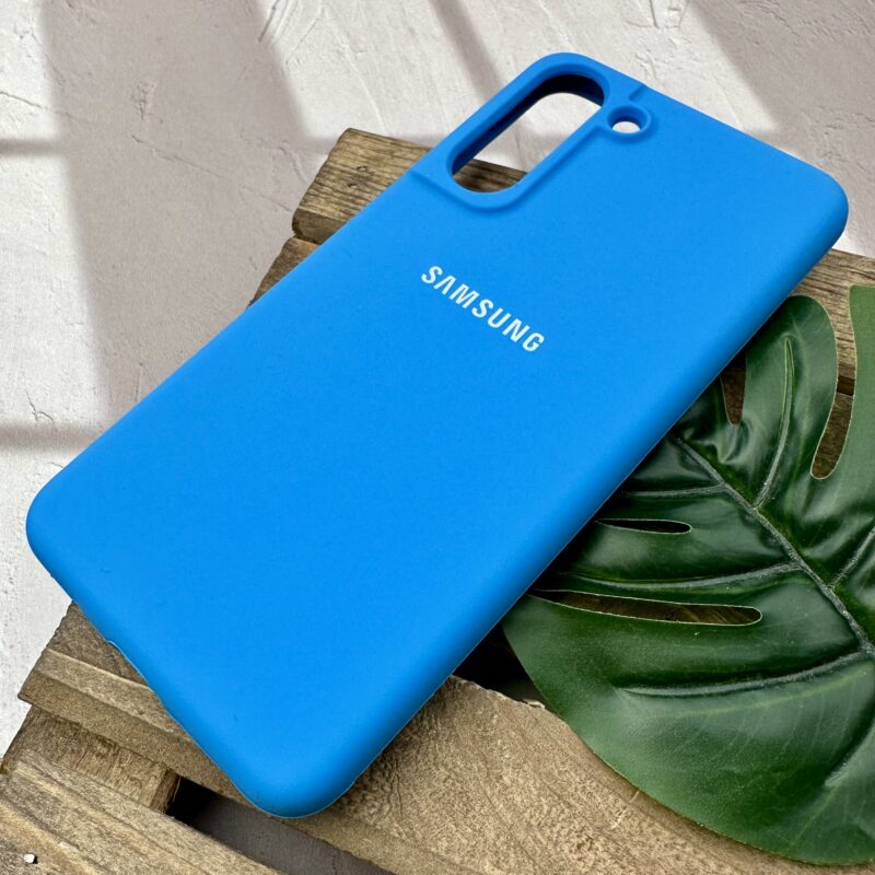 قاب گوشی Galaxy S21 FE سامسونگ سیلیکونی پاک کنی اورجینال داخل پارچه ای رنگ آبی آسمانی کد 34660 - Image 2