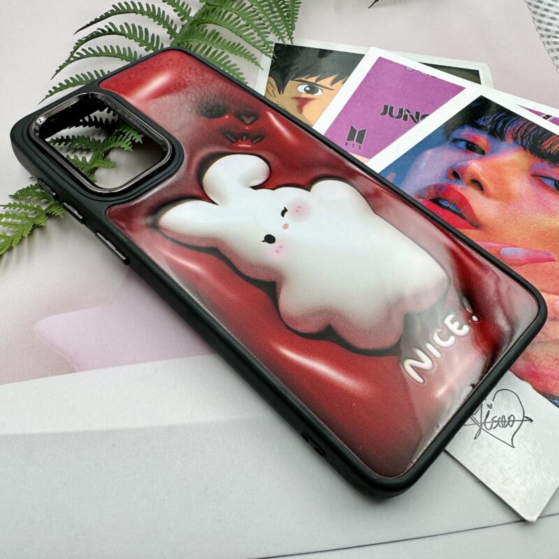 قاب گوشی Galaxy A33 سامسونگ دور سیلیکونی متال طرح سه بعدی خرگوش قرمز کد 41204 - Image 2
