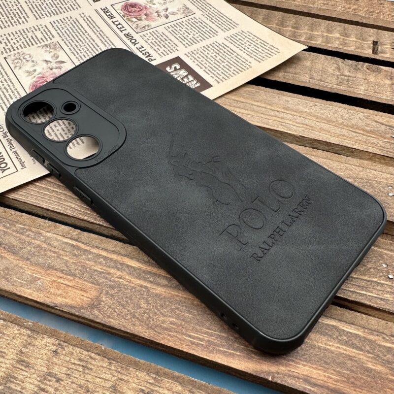 قاب گوشی Galaxy S23 FE سامسونگ چرمی POLO دور ژله ای محافظ لنز دار مشکی کد 49761 - Image 2