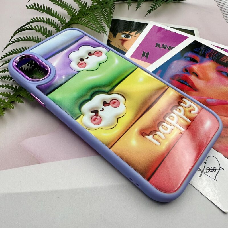 قاب گوشی iPhone X / iPhone XS آیفون دور سیلیکونی متال طرح سه بعدی رنگین کمانی کد 51868 - Image 2