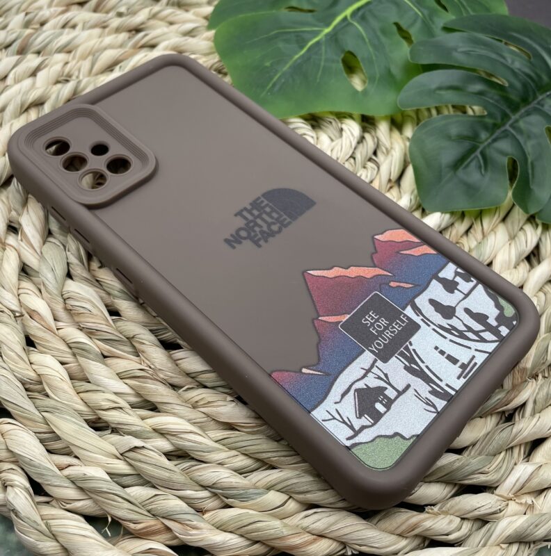 قاب گوشی Galaxy A51 سامسونگ Solid case سیلیکونی طرح The North Face رنگ قهوه ای محافظ لنزدار کد 62933 - Image 2
