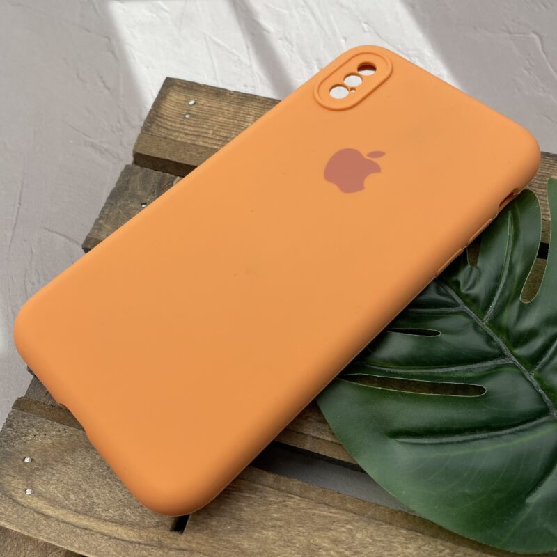 قاب گوشی iPhone X / iPhone XS آیفون سیلیکونی پاک کنی اورجینال داخل پارچه ای محافظ لنزدار رنگ نارنجی کد 66789 - Image 2