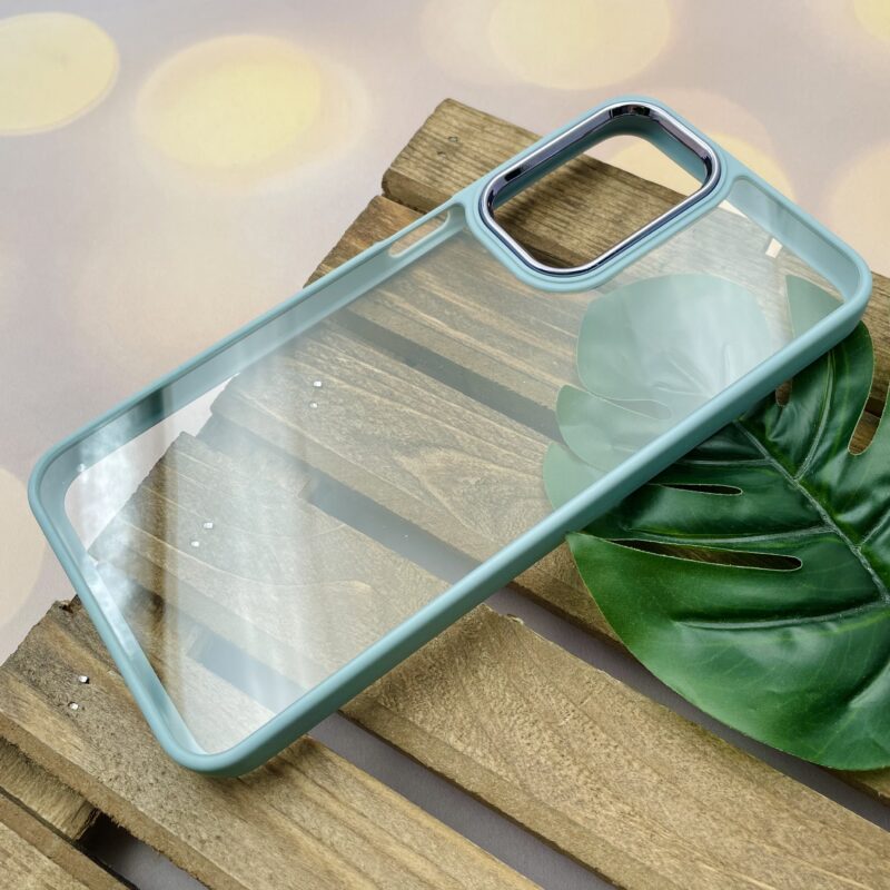 قاب گوشی A23 سامسونگ New Skin اورجینال متال دور سیلیکونی شفاف آبی روشن کد 73186 - Image 2