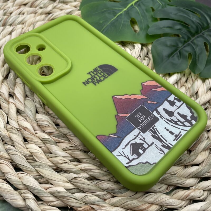 قاب گوشی Galaxy S23 FE سامسونگ Solid case سیلیکونی طرح The North Face رنگ سبز فسفری محافظ لنزدار کد 76596 - Image 2