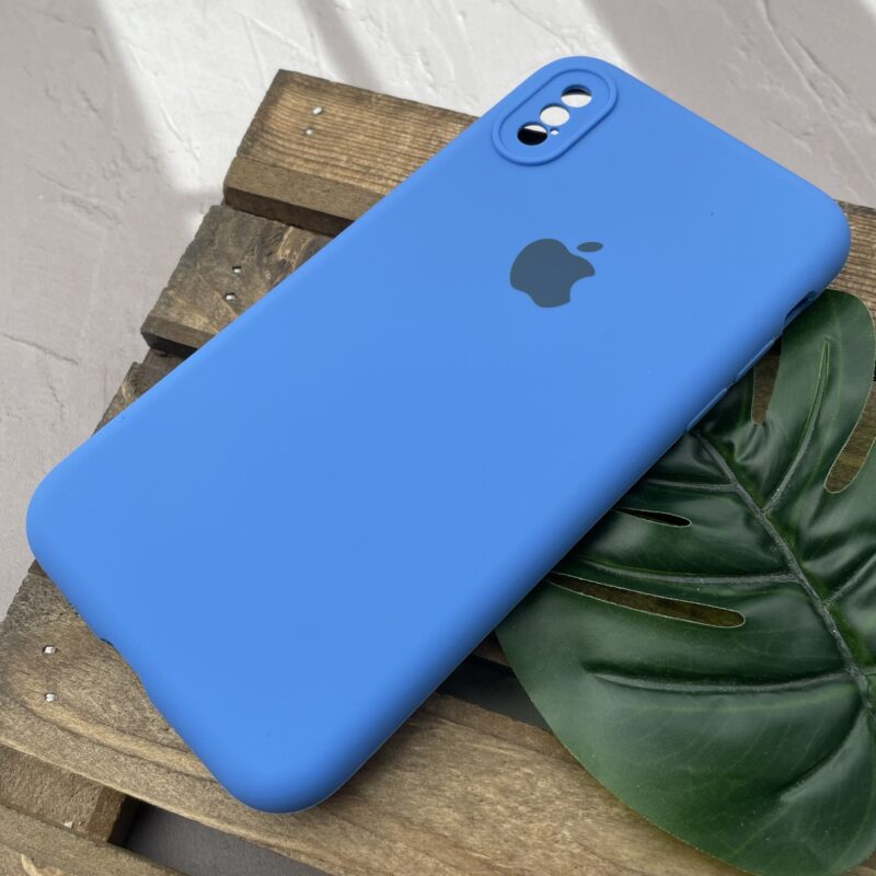 قاب گوشی iPhone X / iPhone XS آیفون سیلیکونی پاک کنی اورجینال داخل پارچه ای محافظ لنزدار رنگ آبی آسمانی کد 78110 - Image 2