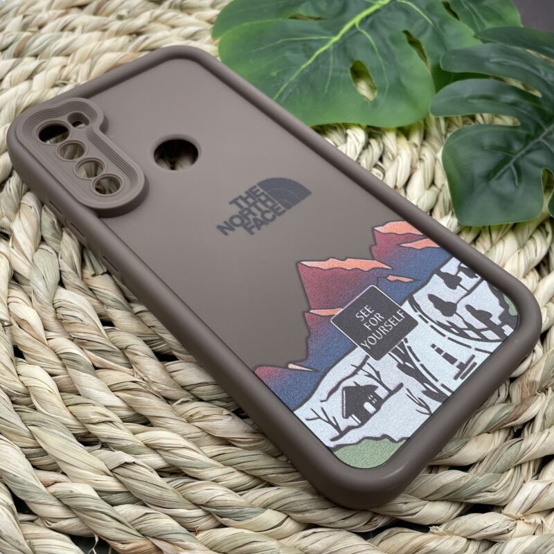 قاب گوشی Xiaomi Redmi Note 8 / Redmi Note 8 2021 شیائومی Solid case سیلیکونی طرح The North Face رنگ قهوه ای محافظ لنزدار کد 81821 - Image 2