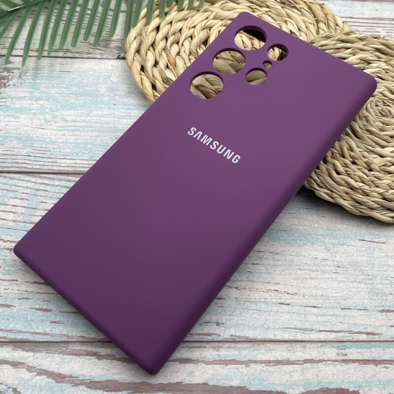 قاب گوشی Galaxy S23 Ultra سامسونگ سیلیکونی پاک کنی اورجینال داخل پارچه ای محافظ لنزدار رنگ بنفش کد 92426 - Image 2