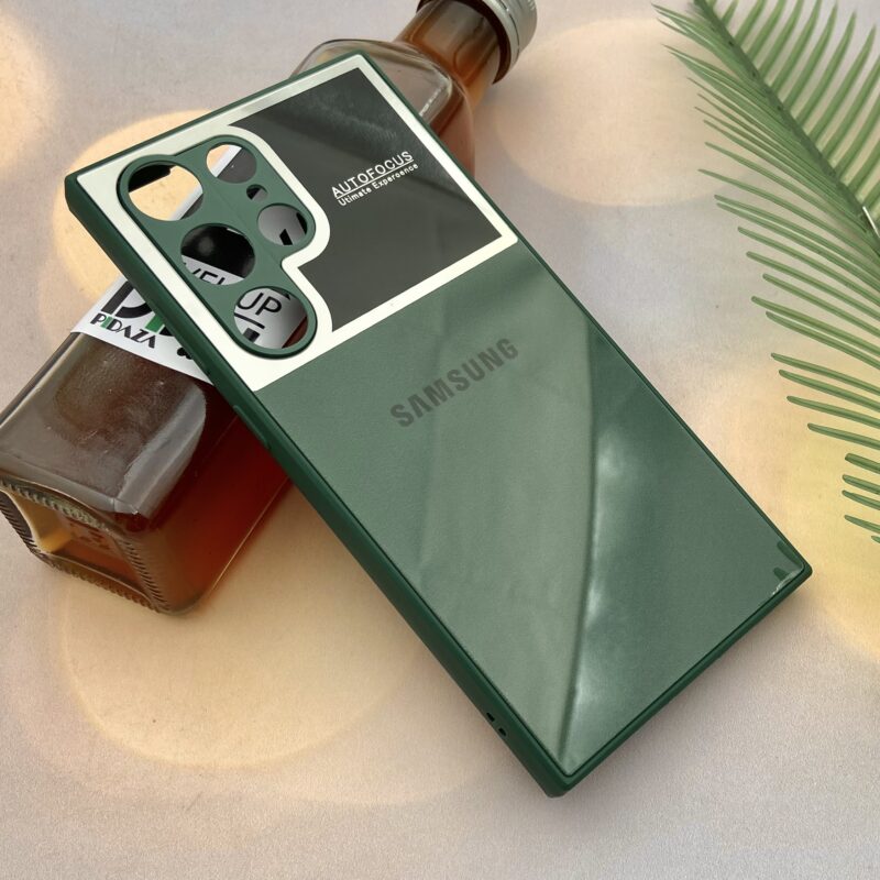 قاب گوشی Galaxy S23 Ultra سامسونگ PVD اورجینال پشت گلس دور سیلیکونی Auto Focus محافظ لنزدار سبز کد 10009 - Image 2