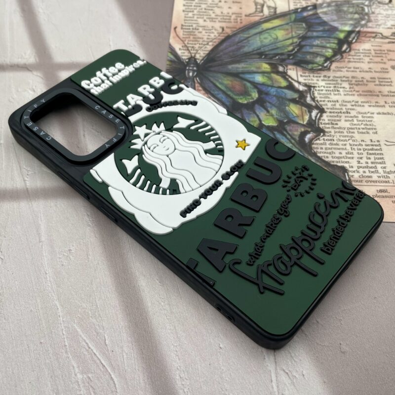 قاب گوشی Galaxy A53 سامسونگ سیلیکونی برجسته CASETIFY لاکچری طرح استارباکس سبز کد 33043 - Image 2