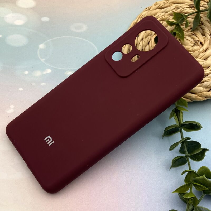 قاب گوشی Xiaomi 12 Pro شیائومی سیلیکونی پاک کنی اورجینال داخل پارچه ای محافظ لنز دار رنگ زرشکی کد 36826 - Image 2