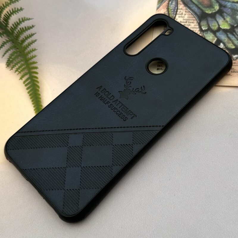 قاب گوشی Redmi Note 8T شیائومی چرمی ژله ای طرح گوزنی DEER محافظ لنز دار ایربگ دار سرمه ای کد 92563 - Image 2