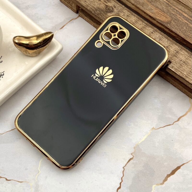 قاب گوشی Huawei Nova 7i هوآوی ژله ای مای کیس طرح Gold Line دور طلایی محافظ لنز دار مشکی کد 17770 - Image 2