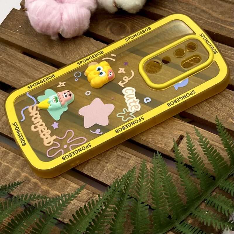 قاب گوشی Redmi Note 8 Pro شیائومی ژله ای شفاف بالشتی عروسکی برجسته سه بعدی محافظ لنز دار زرد کد 78975 - Image 2