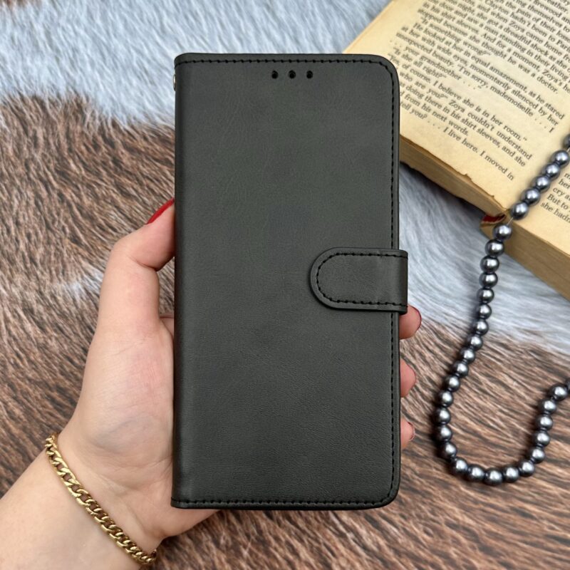 کیف گوشی A23 سامسونگ چرم مگنتی جاکارتی بند آویز دار محافظ لنزدار مشکی کد 46839 - Image 3