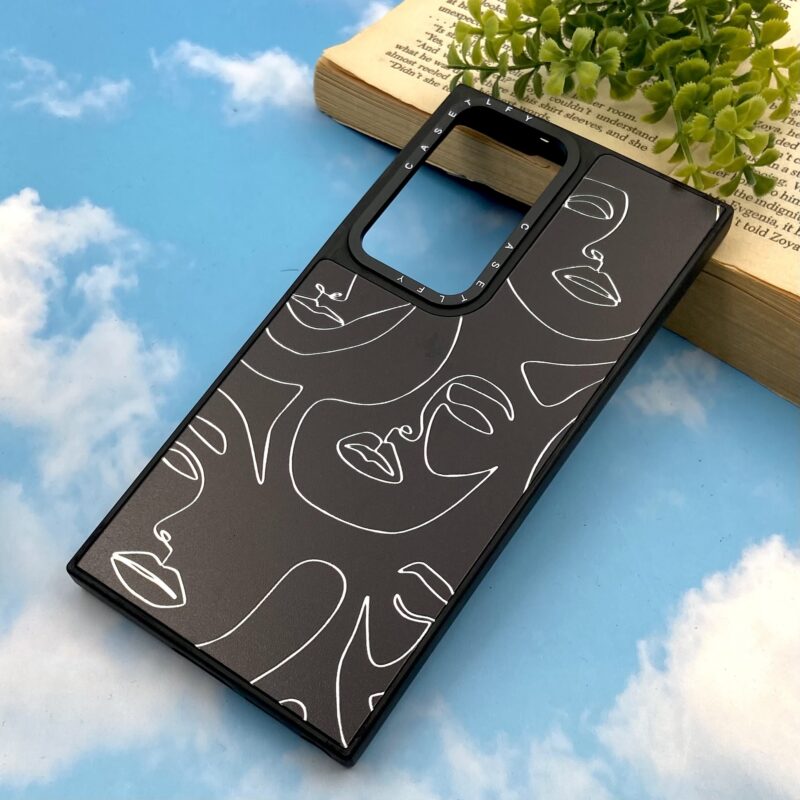 قاب گوشی Galaxy S23 Ultra سامسونگ آینه ای لوکس دور سیلیکونی CASETIFY اورجینال طرح چهره کد 15591 - Image 2
