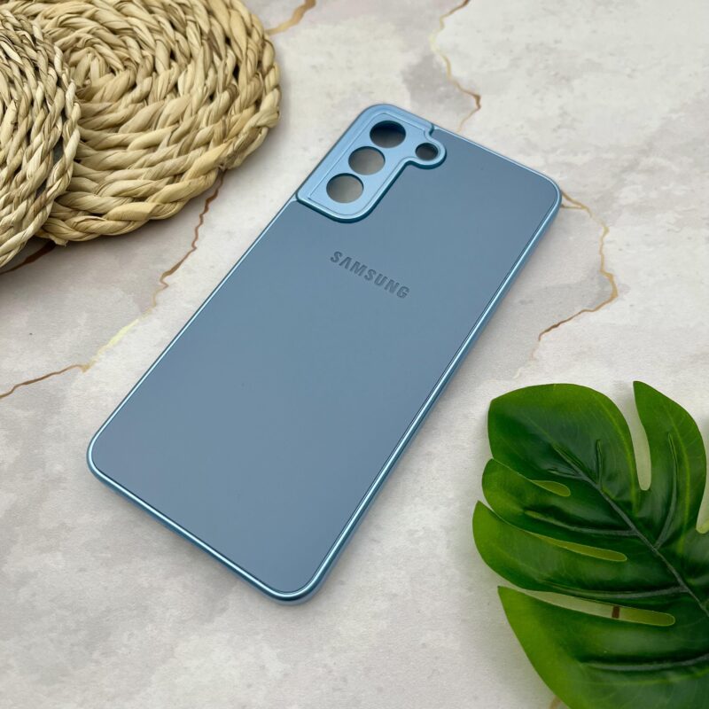 قاب گوشی Galaxy S21 FE سامسونگ PVD اورجینال ضد خش دور سیلیکونی براق محافظ لنزدار رنگ آبی کد 18435 - Image 2
