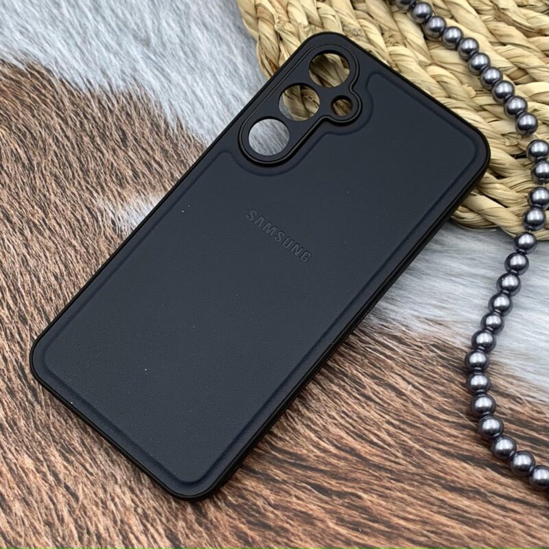 قاب گوشی Galaxy S23 FE سامسونگ Leather Case کلاسیک اورجینال چرمی محافظ لنز دار سرمه ای کد 27587 - Image 2