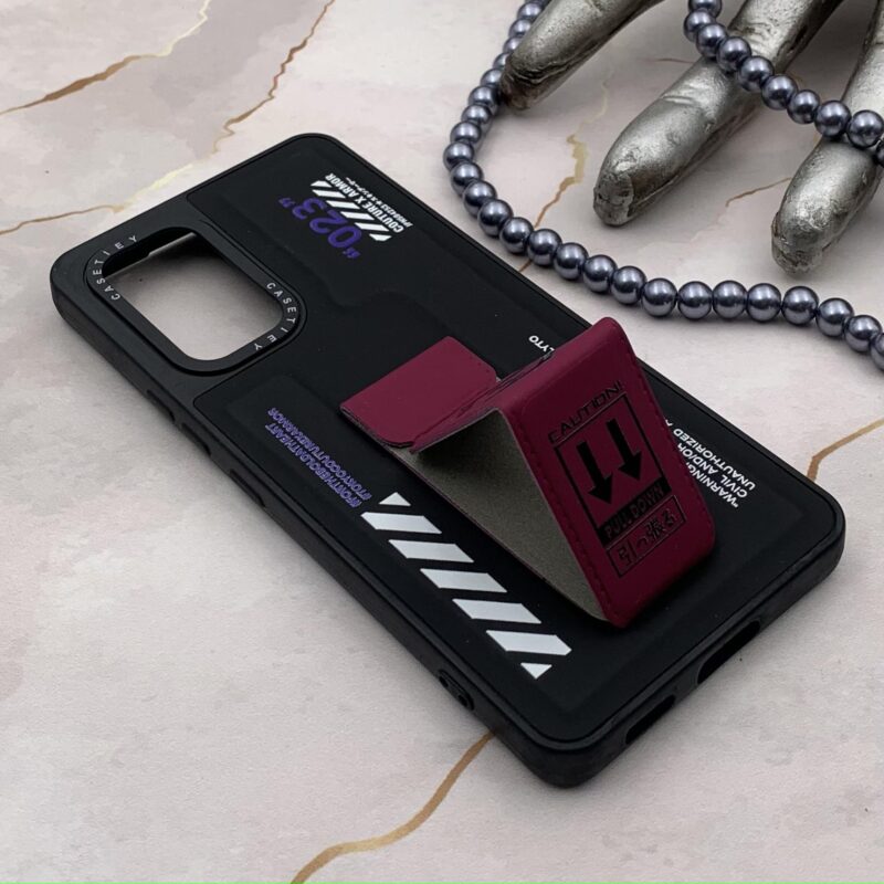 قاب گوشی Galaxy A53 سامسونگ دور سیلیکونی CaseTify مدل کاشن کیس استندشو مگنتی مشکی و زرشکی کد 31118 - Image 2
