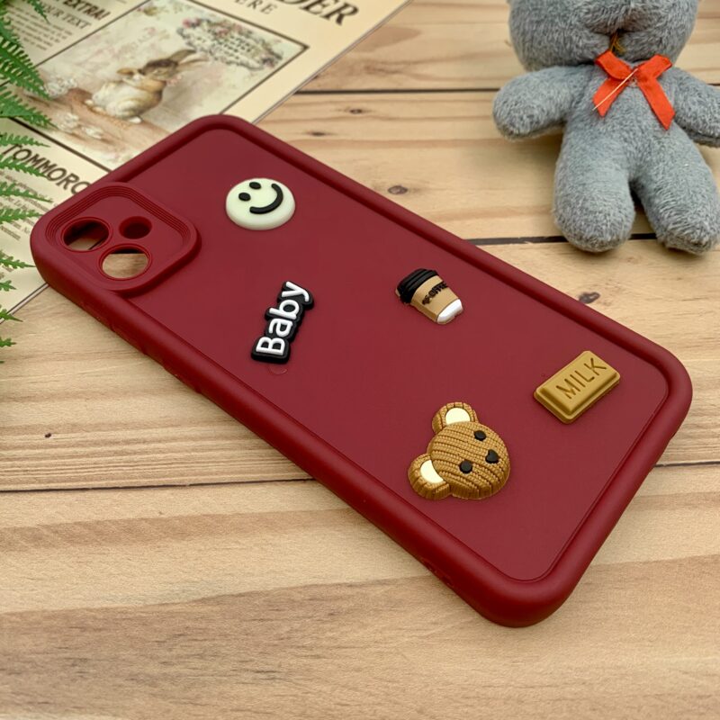 قاب گوشی Galaxy A05 سامسونگ سیلیکونی Solid Case عروسکی برجسته سه بعدی Baby زرشکی کد 33701 - Image 2