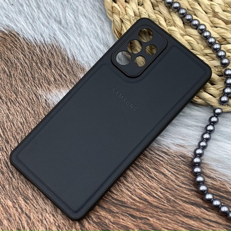 قاب گوشی Galaxy A73 سامسونگ Leather Case کلاسیک اورجینال چرمی محافظ لنز دار سرمه ای کد 49400 - Image 2