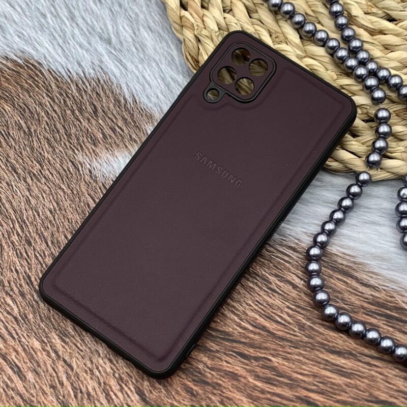 قاب گوشی Galaxy A12 / Galaxy M12 سامسونگ Leather Case کلاسیک اورجینال چرمی محافظ لنز دار شرابی کد 51441 - Image 2