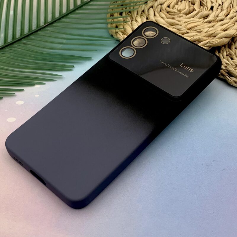 قاب گوشی Galaxy S21 FE سامسونگ سیلیکونی دو رنگ فانتزی محافظ لنز دار شیشه ای کد 51623 - Image 2