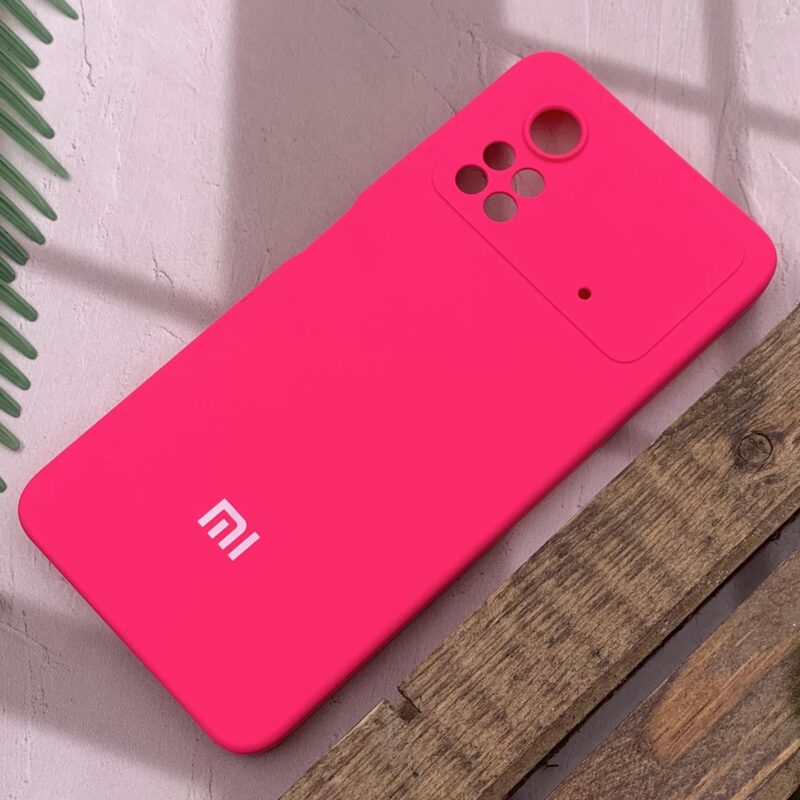 قاب گوشی Poco X4 Pro 5G شیائومی سیلیکونی پاک کنی اورجینال داخل پارچه ای محافظ لنز دار رنگ سرخابی کد 53901 - Image 2
