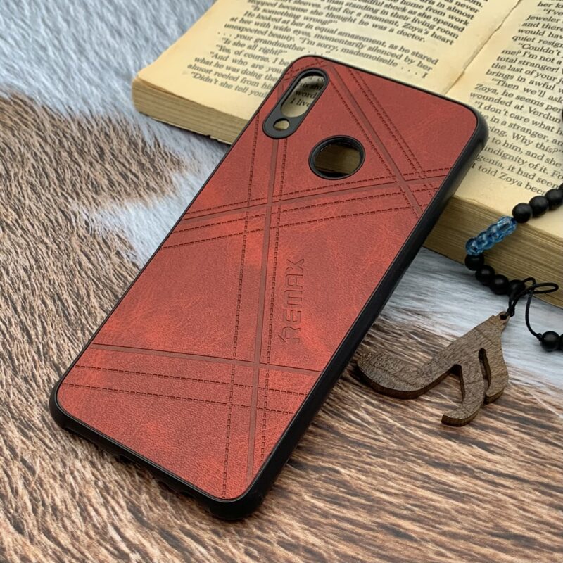 قاب گوشی Honor 10 Lite آنر چرمی دور ژله ای طرح برجسته REMAX کلاسیک محافظ لنز دار قرمز کد 59244 - Image 2