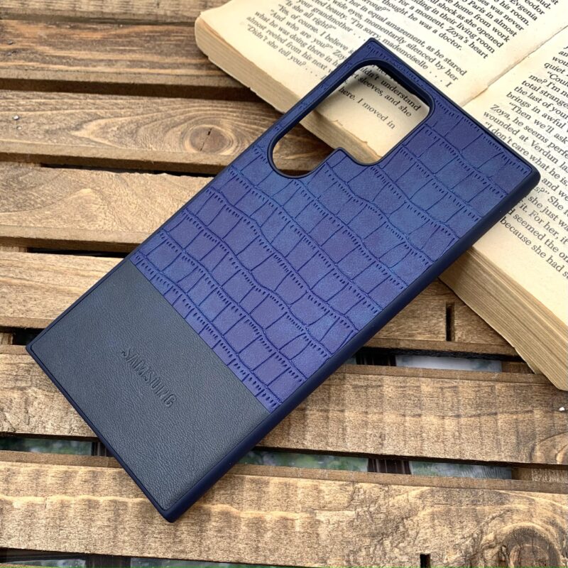 قاب گوشی Galaxy S23 Ultra سامسونگ چرمی کروکودیل لاکچری خاص رنگ سرمه ای کد 63567 - Image 2