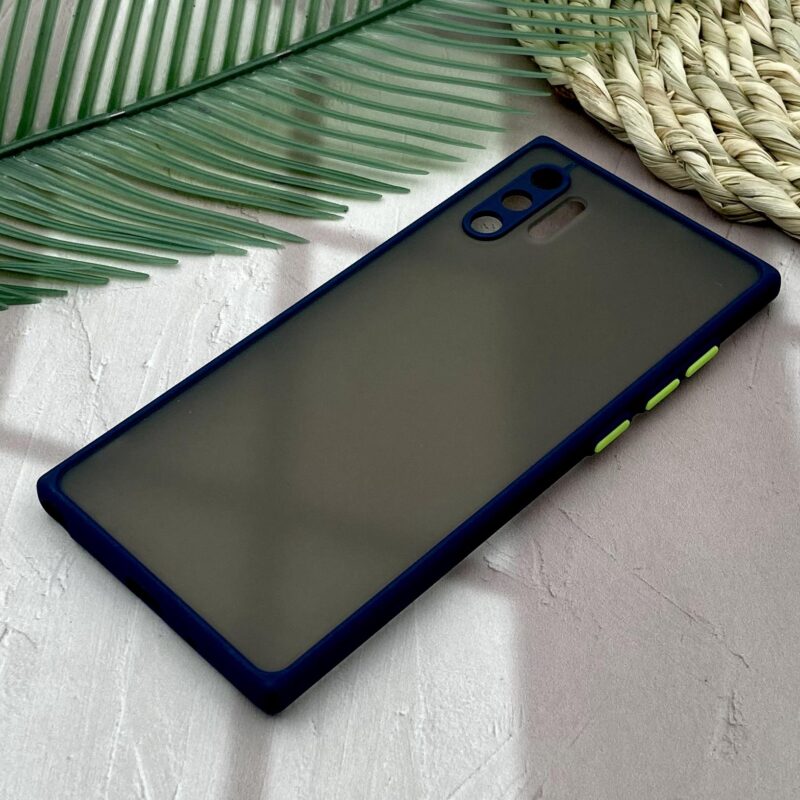 قاب گوشی Galaxy Note 10 Plus سامسونگ پشت مات دور سیلیکونی محافظ لنز دار سرمه ای کد 68568 - Image 2