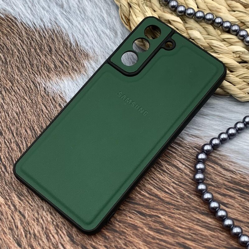 قاب گوشی Galaxy S21 FE سامسونگ Leather Case کلاسیک اورجینال چرمی محافظ لنز دار سبز کد 73491 - Image 2